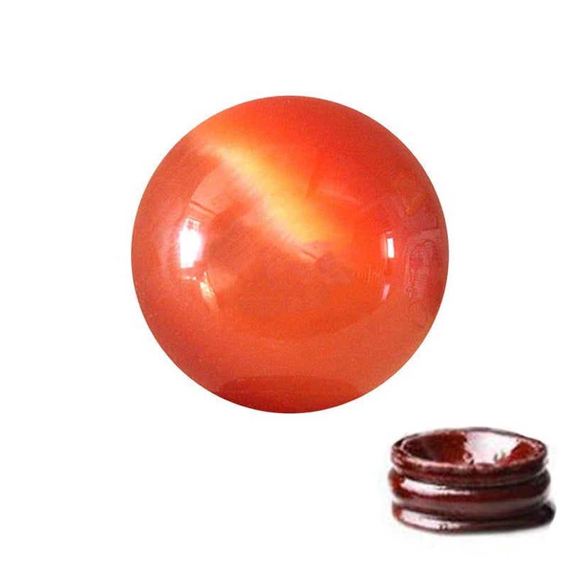 Feng Shui 1.6" Natural Quartz Cat Eye Crystal Healing Ball - Feng Shui Crystal Ball for Wealth and Protect The House(Orange)